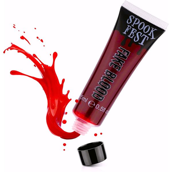 Special FX Pro Fake Blood 15ml Horror Make up for Vampire Zombie Theatre Special Effects Realistic Halloween Blood (1 x 15ml Tube)