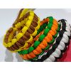 3 Pack Mad Max Style Adjustable Paracord Bracelets 7.5" Diamond Knott. White