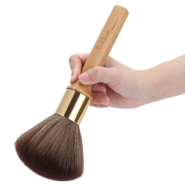 Neck Duster Brush,Broken Hair Sweep Brush,Long Handle Neck Face Cleaning Hairbrush Soft Bristles Barber Hairdressing Brush Hair Cutting Tools for Salon or Home Use(Wooden)