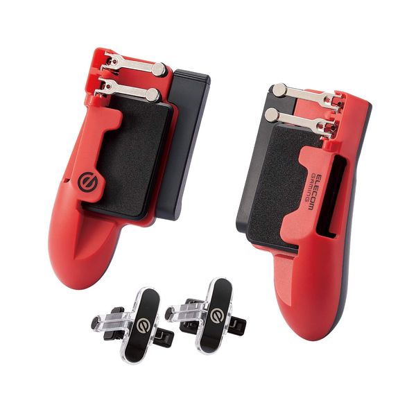 Elecom P-GMGT6B01RD Smartphone Game Tablet Controller [Grip / 6 Buttons] Direct Touch Button Included for FPS Games, Red