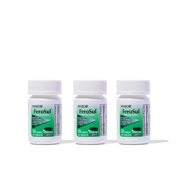 Major Ferosul Iron Supplement 325Mg Ferrous Sulfate 100 Count Tablets