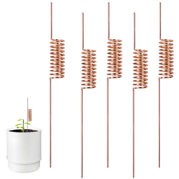 Spiral Copper Antennas for Electro-Culture 5 Pack Copper Antennas Plant Stake...