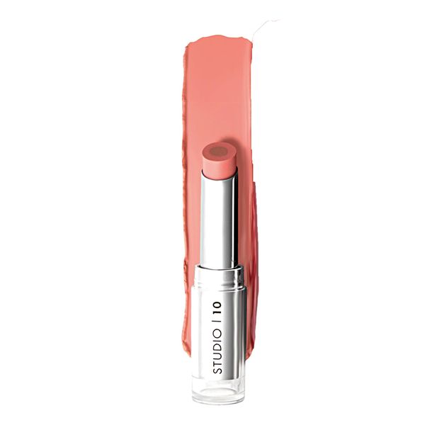 Studio 10 Wake Up & Glow Blush Stick - Long Lasting Lip & Cheek Tint for Lightweight Blush Colour - Cream Blusher for Mature Skin - with Hydrating Hyaluronic Acid Core (Shade - Peach)