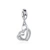 LSxAB Interlocking Love Heart Charm Compatible with Pandora Charms Bracelets