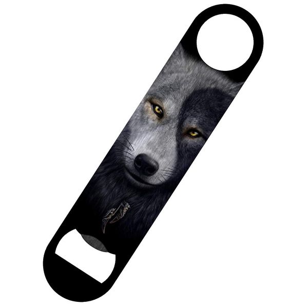 Spiral Wolf Chi Bar Blade Bottle Opener Black 18x4cm