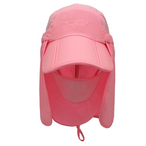 LLmoway Girls Fishing Hat with Neck Cover Sun Protection Lightweight Ball Cap Quick Dry Pink 4-8Y