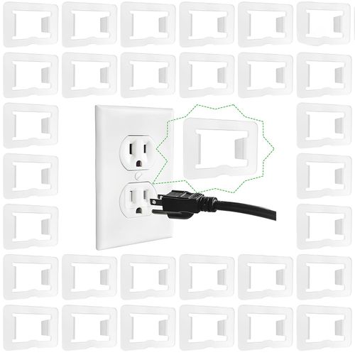 30 Pack Loose Outlet Plug Fix, Secure Plug Lock for Loose Wall Sockets, Fire-Safe Adhesive Insert | Universal 110V Receptacle Stabilizer | Travel-Sized Electrical Safety Solution