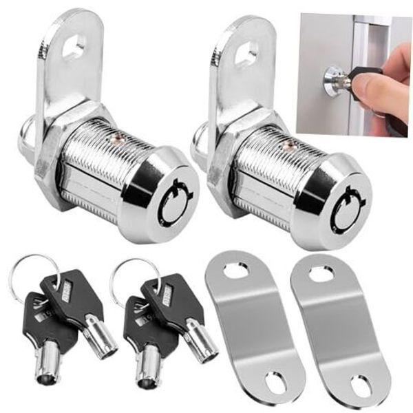 2 Pack RV Storage Locks Keyed Alike, File Cabinet Tool Box Locks with 4 7/8"