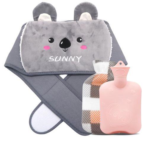 3PCS Hot Water Bottle Belt,Wrap Around Hot Water Bottle,Fluffy Hot Water Bottle,Hot Water Bottle for Period Pain Relief,Wearable Hot Water Bottle,Help for Pain Relief Waist,Back,Neck,Shoulders(Grey)
