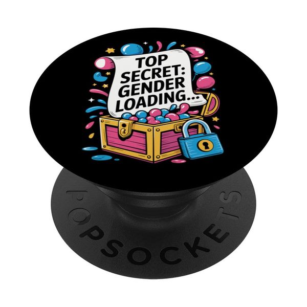 Top Secret Gender Loading Reveal Party Design PopSockets Adhesive PopGrip