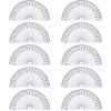 Plastic Protractor for Angle Measurement Student Math 180 Degrees, 4 Inches, Clear, 10 Pack