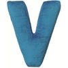 iscream Lettermania V Initial 16" Gumdrop Print Fleece Back Microbead Pillow