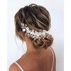 Edary Bride Wedding Hair Vine Silver Flower Headband Headpiece Wedding Crystal Hair Piece Bridal Rhinestone Hair Accessories for Women and Girls