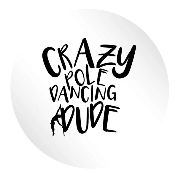 Flox Creative 15 51mm Matt Circle Stickers Crazy Pole Dancing Dude