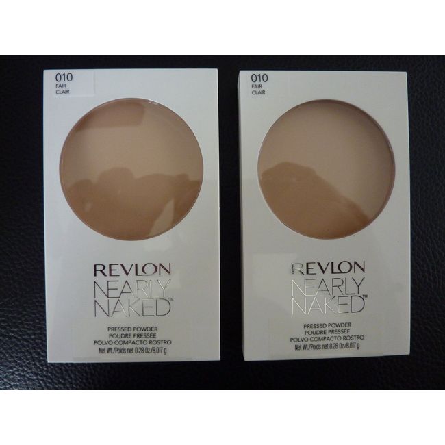 Revlon Nearly Naked Pressed Powder - FAIR # 010 - TWO - Both Brand New / Sealed