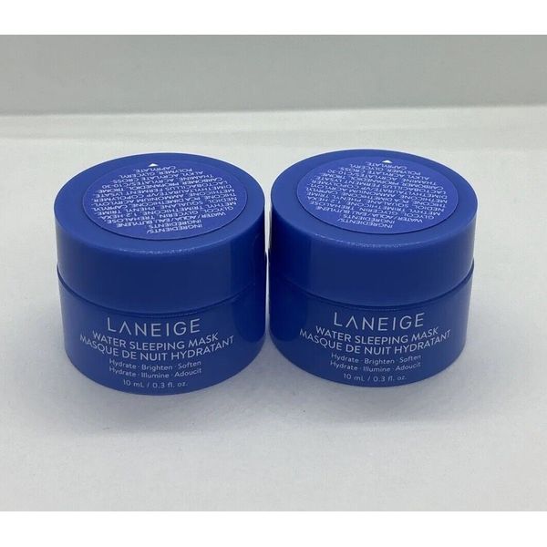 NEW 2X Laneige Water Sleeping Mask Travel Minis 10ml/0.3oz Each AUTHENTIC