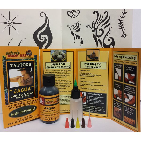 Jagua 75ml- Applicator with 6 Tips- 70+ Designs- Made in USA