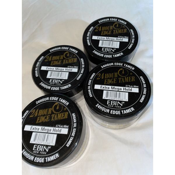 Ebin 24 Hour Edge Tamer Extra Mega Hold Hair Gel 2.7oz Argan Oil Set Of 4