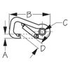 SEADOG LINE Asymmetrical SNAP Hook with Eye Insert, S.S. Asymmetrical SNAO W/Eye 4-3/4IN