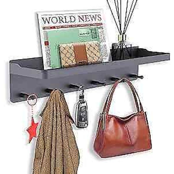 Key Holder for Wall, Mail Organizer Wall Mount with Shelf, Decorative Key