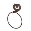 Brown Towel Ring Wall Mounted Iron Heart Hook Bathroom Rail