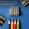 Mr. Pen Handheld Metal Pencil Sharpener - 2 Hole, 6 Pack, Gold