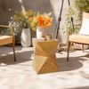 Burlywood Geometric Sofa Side Table for Cafe Coffee End Table Durable Concrete
