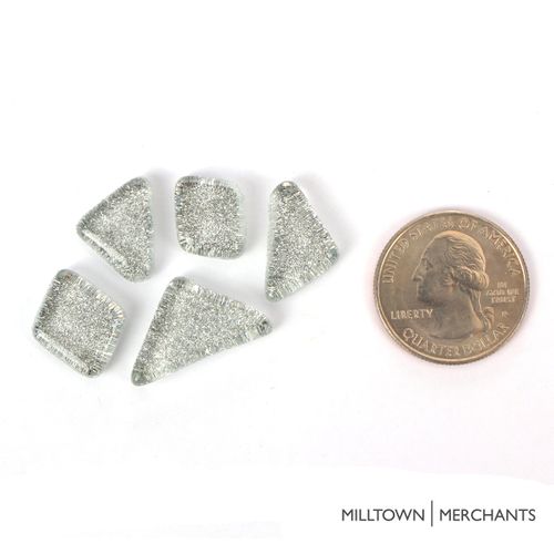 Milltown Merchants™ Gray Glitter Mosaic Tile Pieces - Bulk Silver Sparkle Mosaic Tiles - 1 Pound (16 oz) Shimmer Tile Assortment for Backsplash, Murals, Stepping Stones, and Mosaics