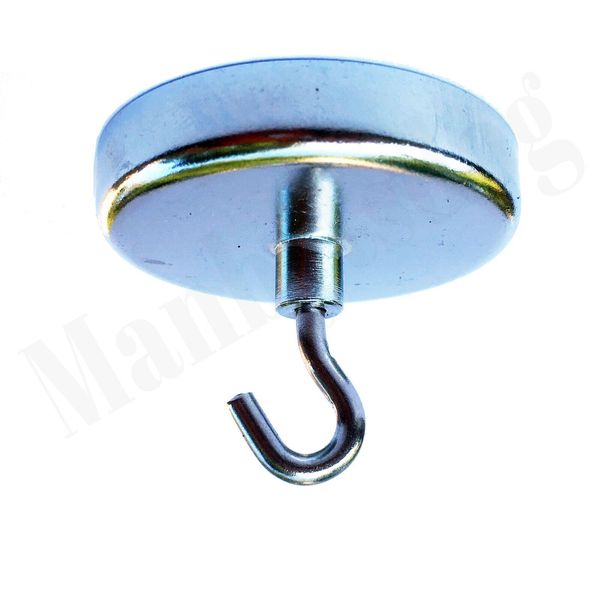  Extra Heavy-Duty Magnet with Hook 2" Diameter Base 50lb. Horizontal Capacity US