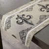 DII French Style Tabletop Kitchen Collection, Reversible Table Runner, 14x72, Fleur de Lis Stripe