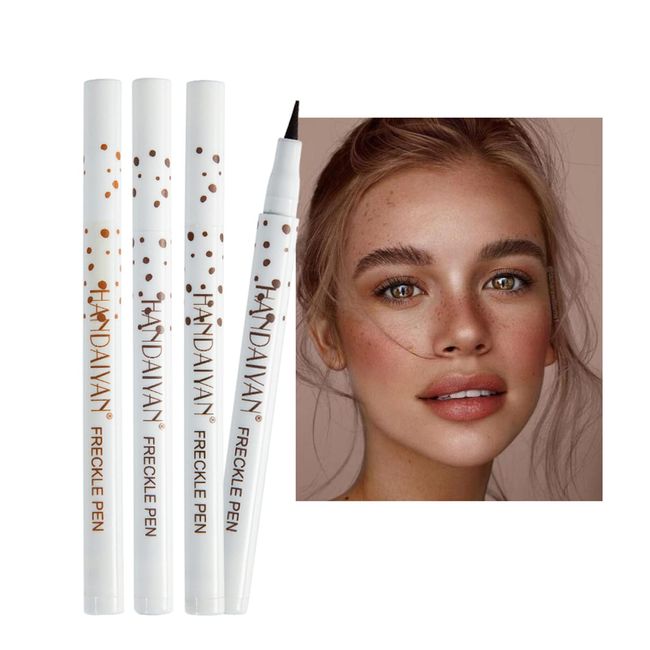 Sommersprossen Stift,Wasserdicht Freckle Pen, Natürlicher lebensechter gefälschter, langlebiges wasserdichtes leichtes -Make-up-Werkzeug(01#Light Brown)