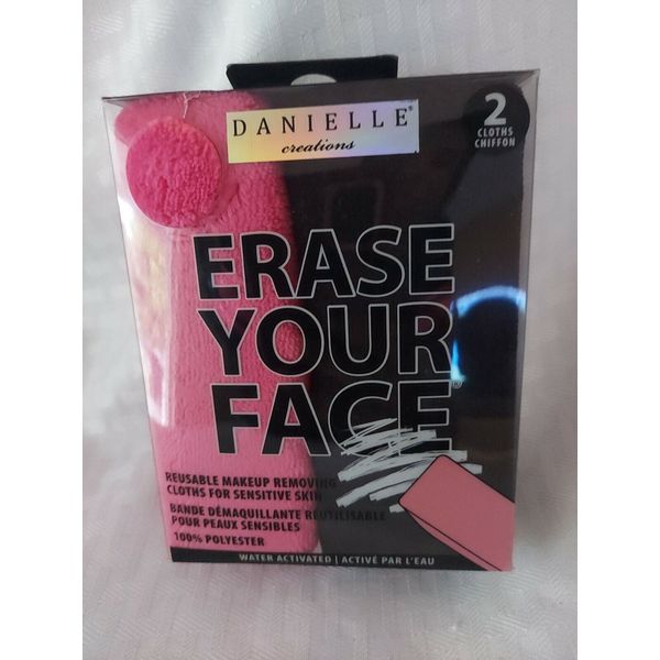 Danielle Creations Cloths Reusable Makeup Removing 2 Per Pack  Pink Black