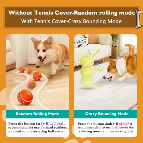 PetDroid Interactive Dog Toys Dog Ball,[Newly Upgraded] Durable Motion Activated Automatic Rolling Ball Toys for Puppy/Small/Medium/Large Dogs,USB Rechargeable