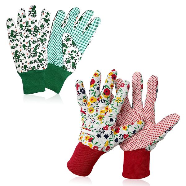 Gardening Gloves for Women Set,2 pairs Comfortable Gardening Working Gloves for Ladies Women,Floral Garden Gloves with Elastic Cuffs and Non-Slip for Yard, Fishing, Camping.