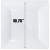 10.75" Disposable Square Plastic White Dinner Plates Splendid Design 40pcs
