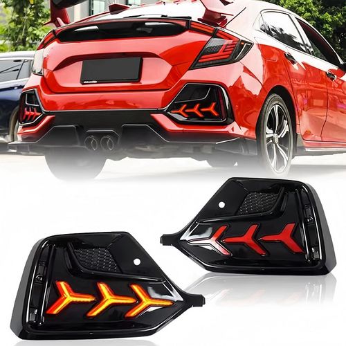SDTSSYVE Led Fog Lights Lamp Fit for 2017-2021 Honda Civic Sport Hatchback Rear Reflector Brake Light (Hatchback Brake17-21)