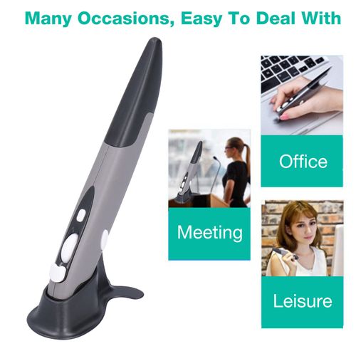 Wireless Optical Pocket Pen Mouse, Ergonomics 2.4G USB Wireless Optical Pen Mouse, Adjustable 3 DPI 1600 Handwriting Mini Mice for PC Laptop Notebook Computer(grey)