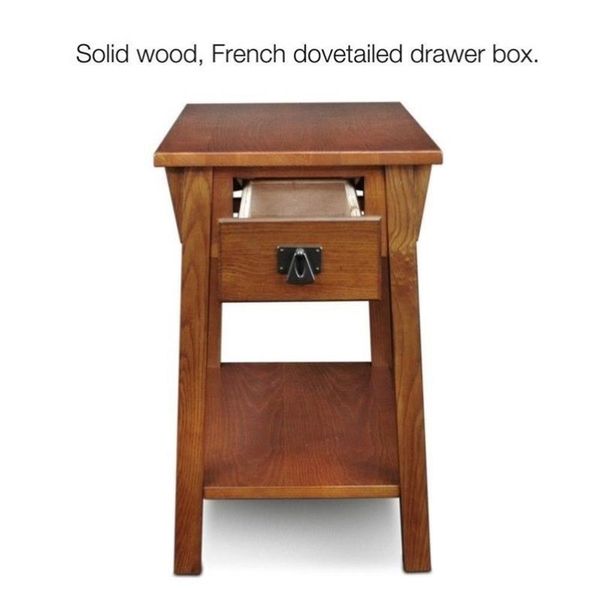 Leick Furniture Wood Mission Chairside End Table in Russet Brown