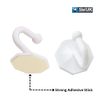 2x White Self Adhesive Tie Backs Hooks Stick On Rust Proof Drape Tassel Holders Window Drape Hold Back Pack of 2