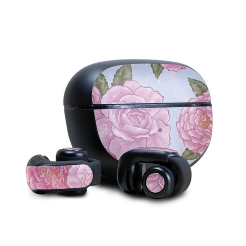 Glossy Glitter Headphone Skin Compatible with Bose Ultra Open Earbuds - Wallpaper Rose - Premium 3M Vinyl Protective Wrap Decal Cover - Easy to Apply | Crafted in The USA by MightySkins