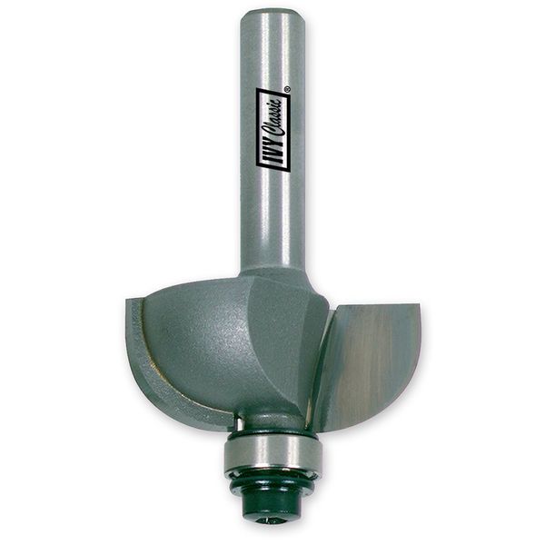 IVY Classic 10858 1/2" Radius Cove Carbide Router Bit with Ball Bearing, 1/4" Shank, 1/Hang Box, Radius: 1/2", Width: 1-3/8"