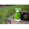 Garden Decor Flocked Grass Stone Effect Dog Statue Ornament (Colour: Grey)