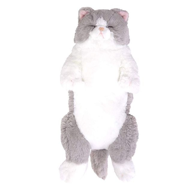 Sun Lemon Knee Cat Gray Sasuya P-6462 Plush Animal 6.8 x 4.3 x 14.4 inches (17.2 x 10.8 x 36.6 cm)