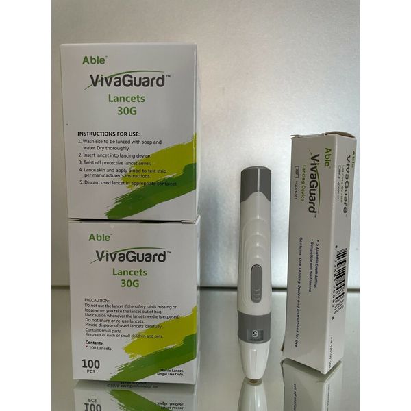 Viva Guard Lancets QTY 200 plus Lancing device.  30 GUAGE. FREE SHIPPING