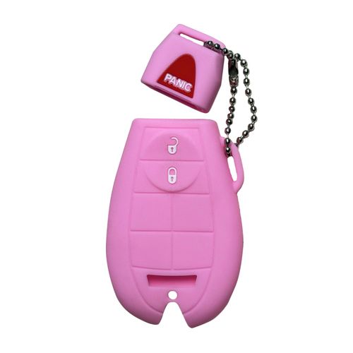 Key Fob Cover for Dodge Jeep: 3 Buttons Key Fob Case Fit for Dodge Dart Durango Grand Caravan RamPickup 1500 2500 3500 Jeep Commander Grand Cherokee 2008-2019丨Remote Protector GQ4-53T丨 (Pink)