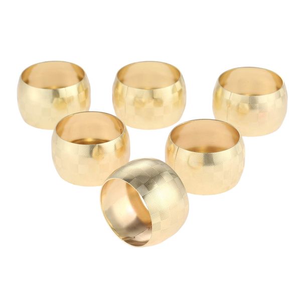 Napkin Rings Round Metal Napkin Holder for Restaurant Commercial Hotel Wedding Table Decor Tableware Decoration Set of 6 Gold