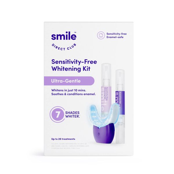 SmileDirectClub Ultra-Gentle Sensitivity-Free Teeth Whitening Kit with Wireless 20-LED Light - Gel Sensitive Teeth, Safe on Gums and Enamel, 0.17 Fl Oz (Pack of 2), 0.34 Fl Oz, Pack 2