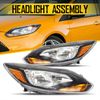 For 2012 2013 2014 Ford Focus Left Right Side Black Headlights Headlamp Assembly
