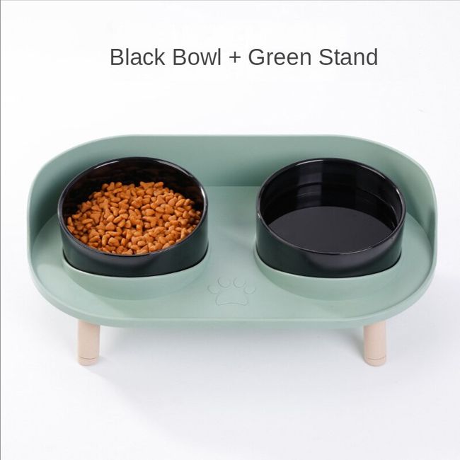 Dog Elevated Food Water Feeders Adjustable Height Dog Double Bowls