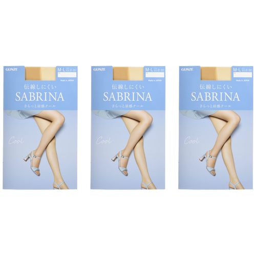 Gunze SB570 Women's Stockings, Sabrina, 3 Pairs Set, Cool, Smooth and Cool, beige (natural beige)